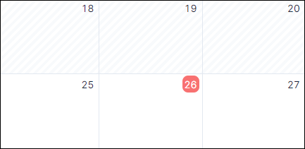 Активные даты календаря